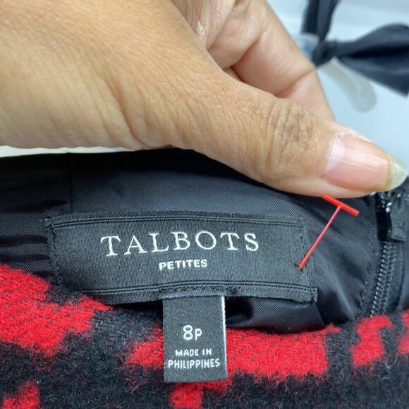 Talbots oversized hounds tooth print wool pencil skirt academia preppy classic - Picture 2 of 5